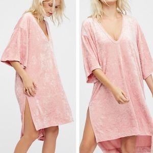 NWT Free People Luxe Velvet High Low Tee Dress